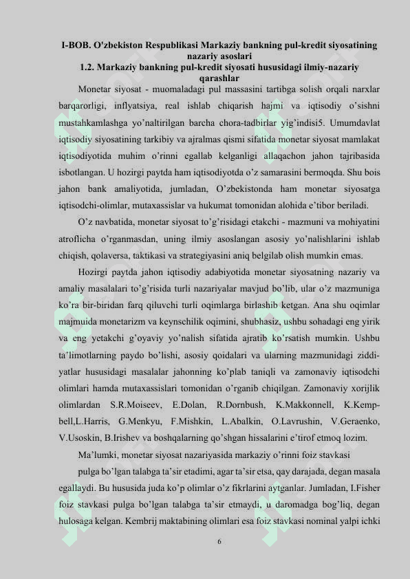 O‘zbekiston respublikasi pul kredit siyosati 6
