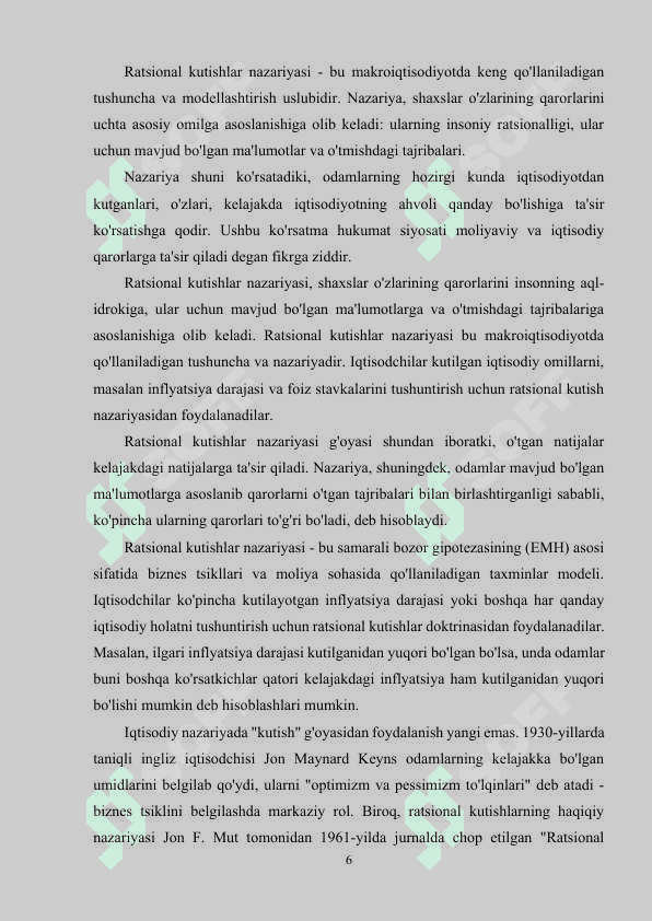 Ratsional kutish nazariyasi 6
