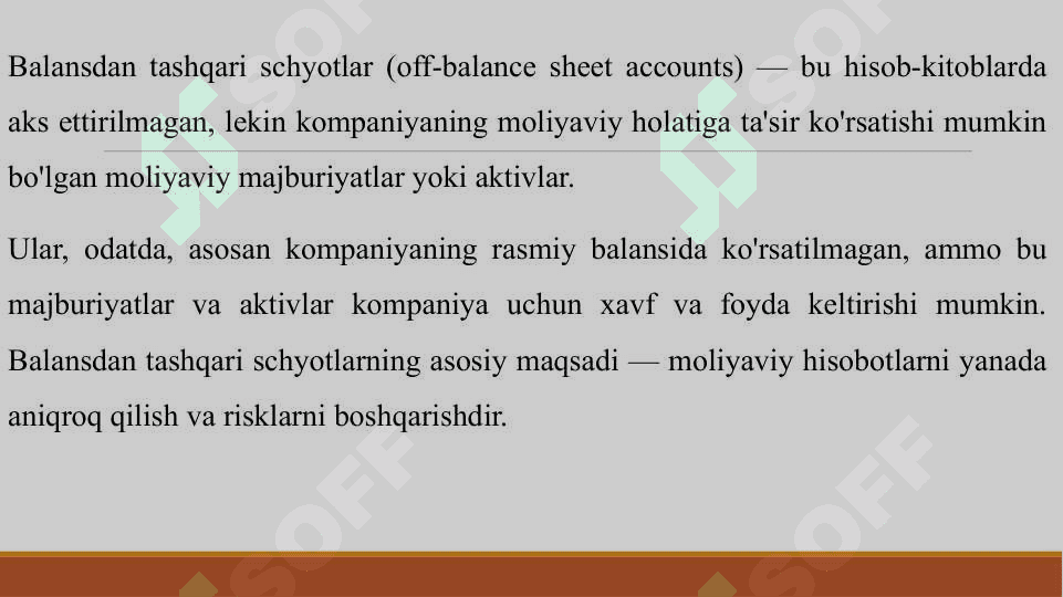 BALANSDAN TASHQARI SCHYOTLARNING IQTISODIY MAZMUNI. 3