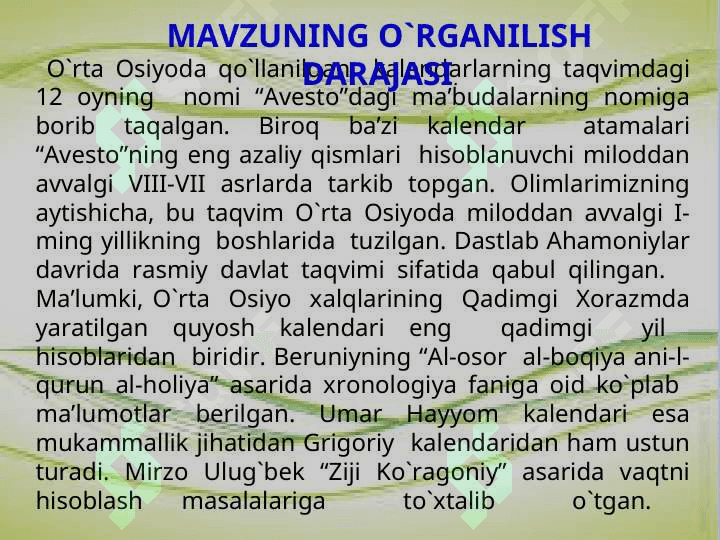 Yil taqvimlari va ular bilan bog`liq e`tiqodiy qarashlar 4