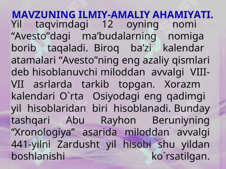 Yil taqvimlari va ular bilan bog`liq e`tiqodiy qarashlar 7