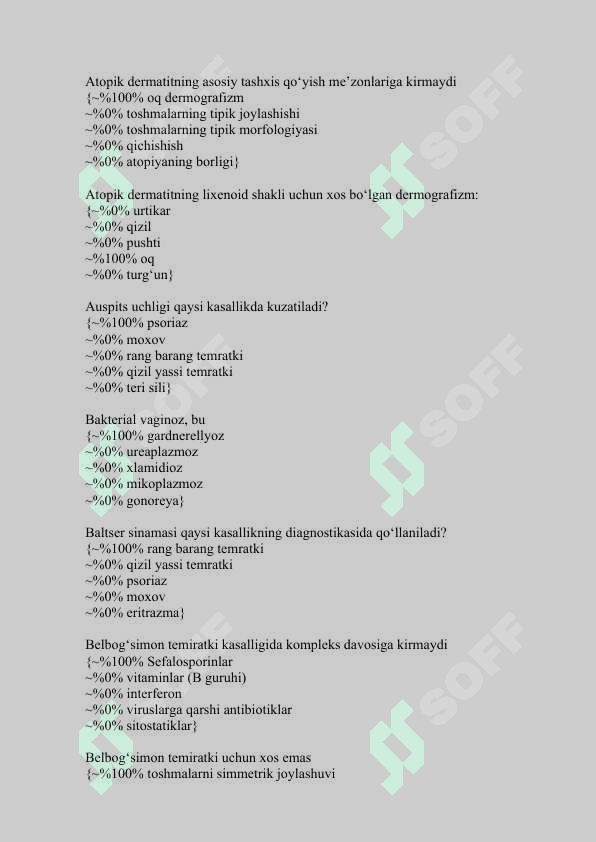 Derma test tibbiyot 3