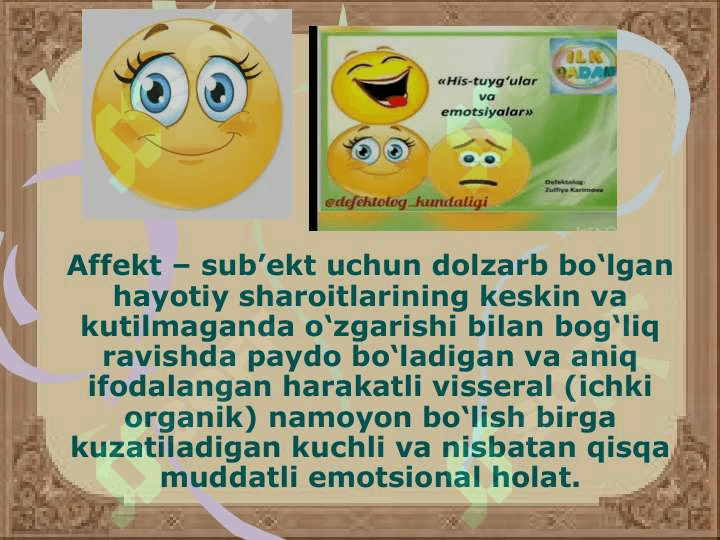 Har xil emotsiyalar va hissiyotlarning ta’rifi 4