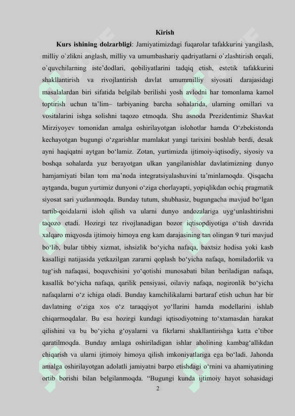 Aholini ijtimoiy himoya qilish tushunchasi tamoyillari yo'nalishlari 2
