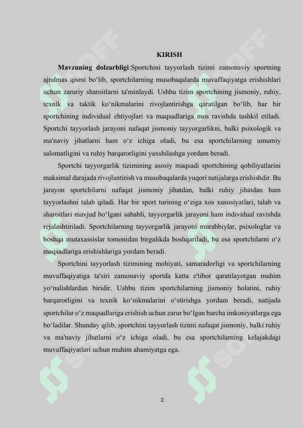 Sportchini tayyorlash tizimi 2