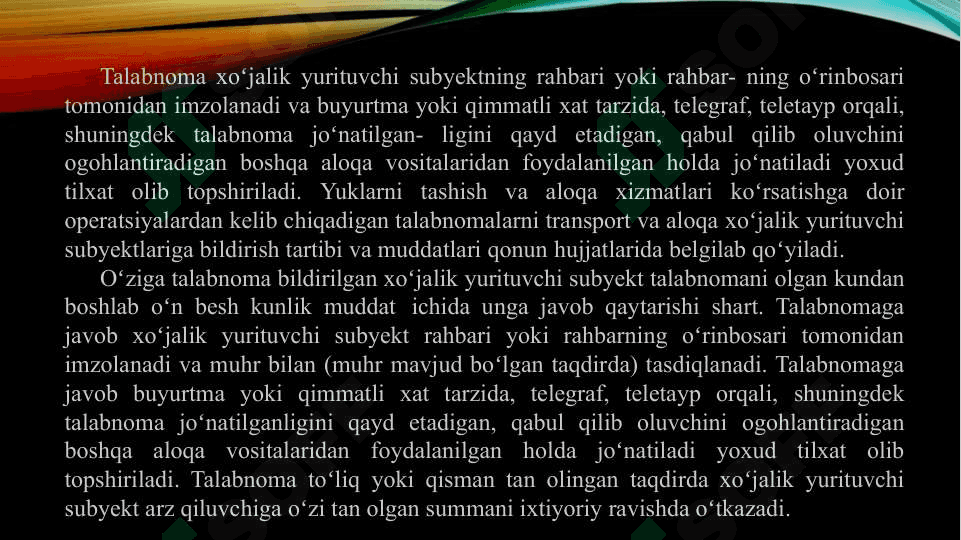 XOʻJALIK NIZOLARINI HAL QILISH 6