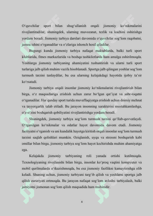 Boshlang‘ich sinflar jismoniy tarbiyasi 6