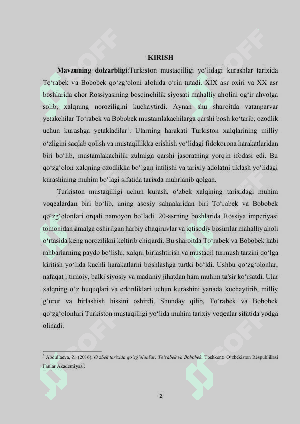 Turkiston mustaqilligi uchun kurash To‘rabek va Bobobek qo‘zg‘oloni 2