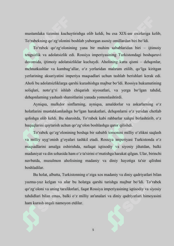Turkiston mustaqilligi uchun kurash To‘rabek va Bobobek qo‘zg‘oloni 5