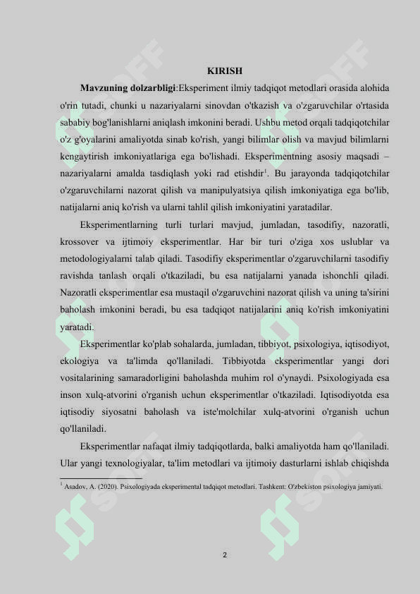 Eksperiment ilmiy tadqiqot metodi 2