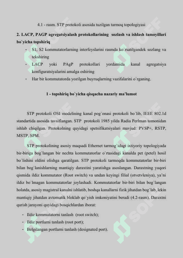 REZERVLASH PROTOKOLLARI - STP, RSTP VA AGREGATSIYALASH PROTOKOLLARI -  LACP, PAGP NI SOZLASH 3