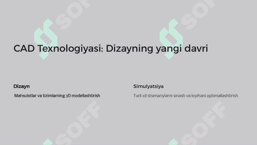 CAD, CAM va CAE texnalogiyalari 3