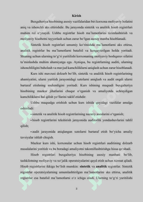 SINTETIK VA ANALITIK HISOB VA AUDITI 3