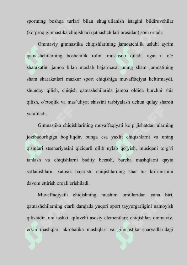 Gimnastikada chiqishlarni mazmuni va ahamiyati 3