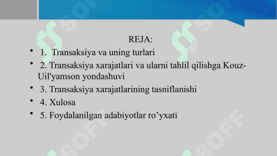 Transaktsiyalar va transaktsion darajatlarning tarkibi va ularning klassifikatsiyasi 2