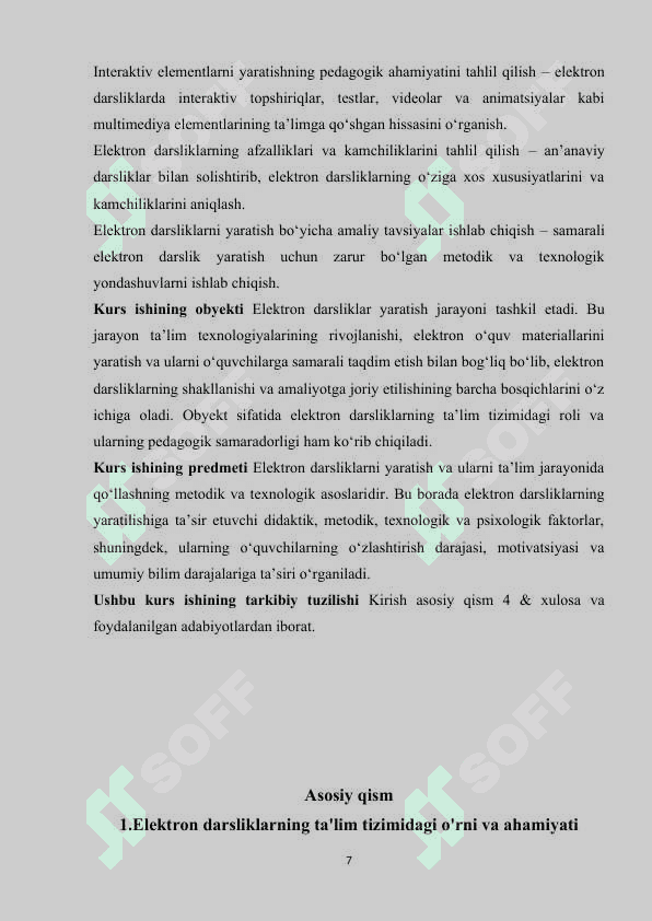 Elektron darsliklar yaratish va uning ahamiyati 7