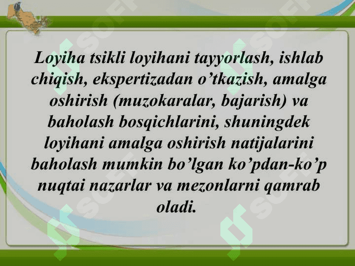 Investitision loyihalar va ularning samaradorligini baholash yo’llari 3