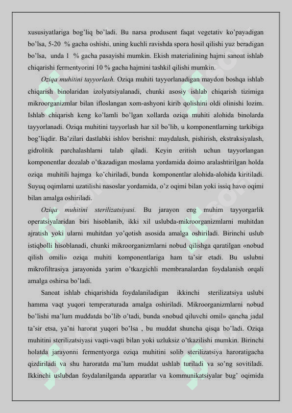Fermentlarni mikrobiologik sintez yo’li bilan ajratib olish 7