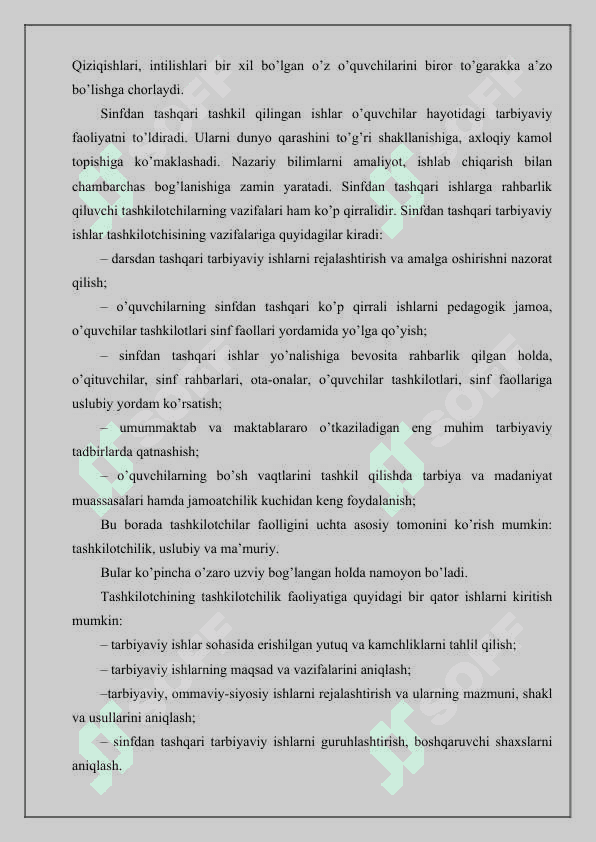 Sinfdan tashqari tarbiyaviy ishlarning mazmuni, shakli va metodlari 6