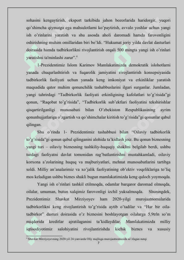 Tadbirkorlik faoliyati uning turlari va asosiy belgilari 7