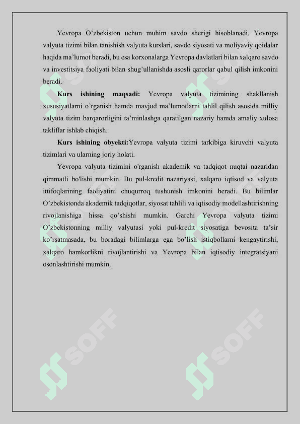 Yevropa valyuta tizimi rivojlanish istiqbollari 3