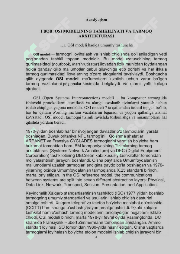 LOKAL KOMPYUTER TARMOG’IDA OSI MODELI BILAN ISHLASH 4