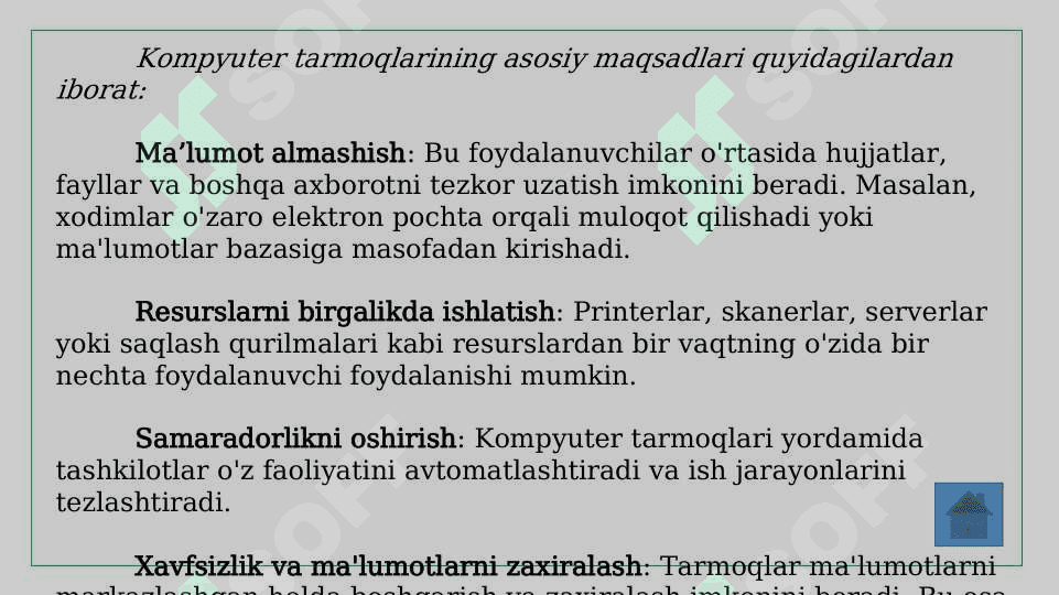 Kompyuter tarmoqlari. Internet tarmog'i 4