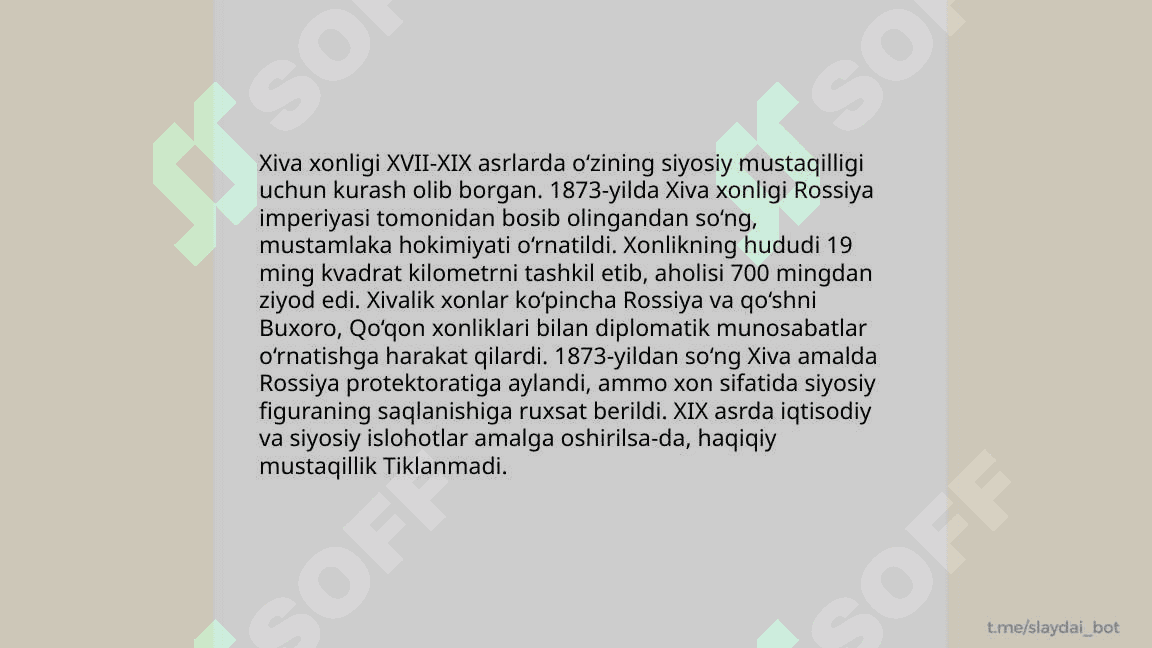 Rossiya imperiyasining Xiva xonligiga harbiy yurishi 4