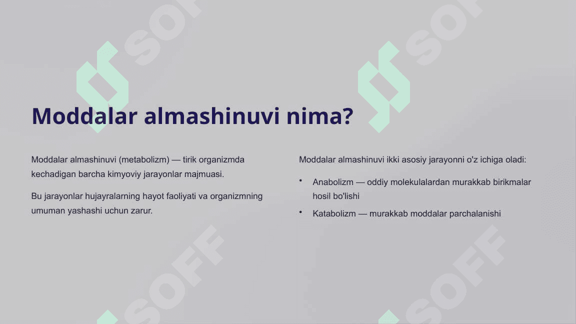 Organizmda moddalar almashinuvi va uning buzilishlari 3