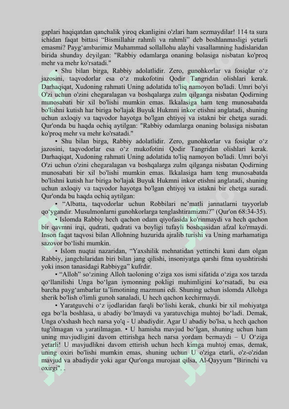 Islom dinining aqidaviy yo`nalishlari va maktablari. 8