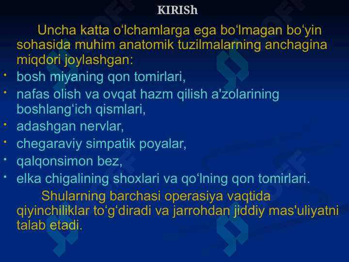 Boʻyin sohasining klinik anatomiyasi. 5