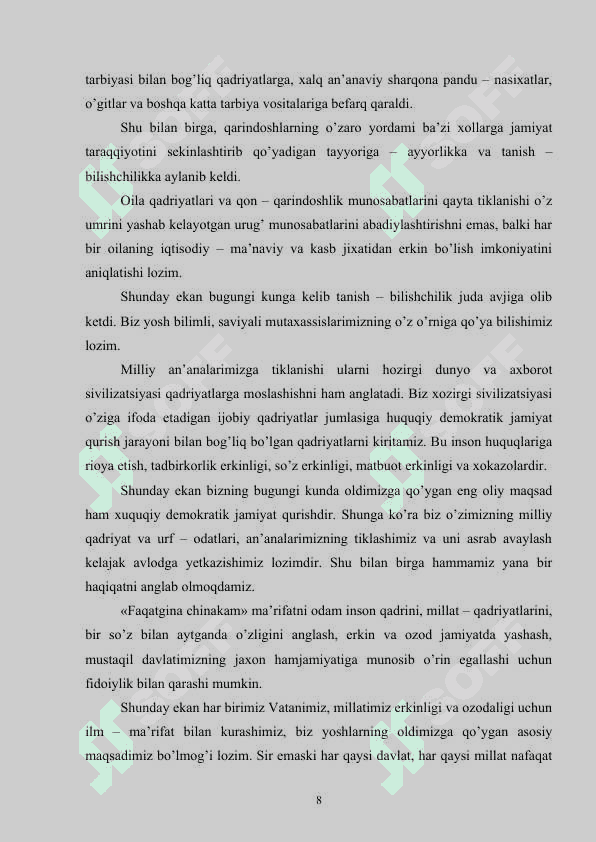 Oilada bola tarbiyasi 8