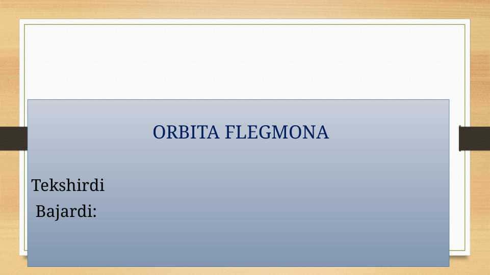 ORBITA FLEGMONA