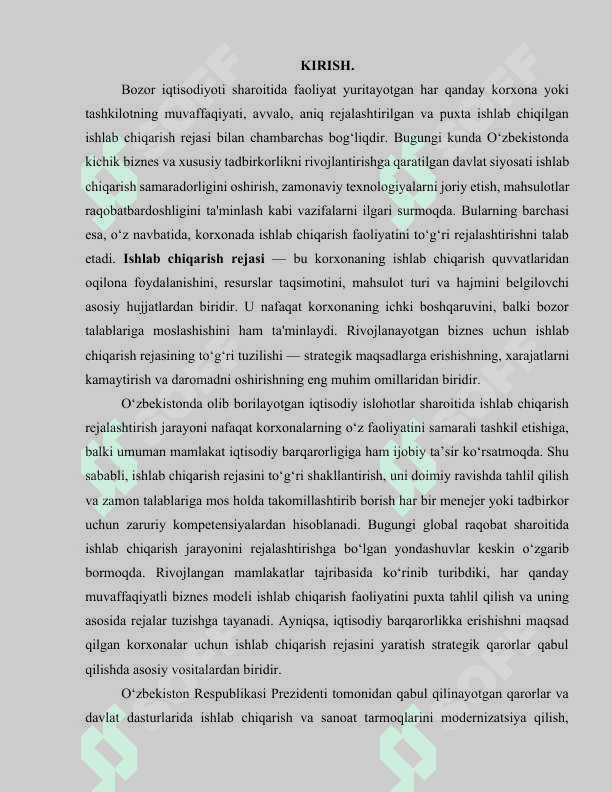 ISHLAB CHIQARISH REJASI 2