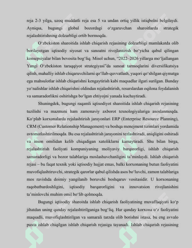 ISHLAB CHIQARISH REJASI 7