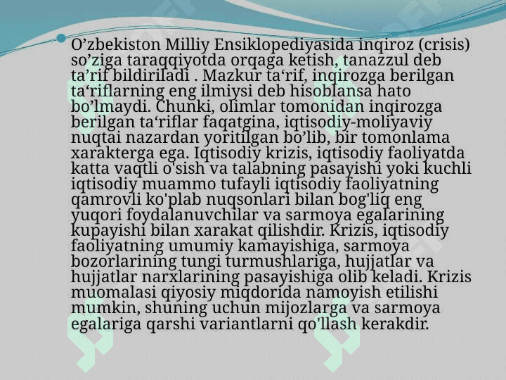 Sanoatda inqirozga qarshi boshqaruv. 3