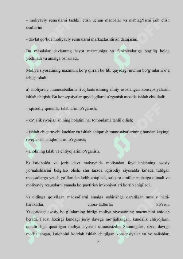 davlat moliyaviy infratuzulmasining asosiy elementlari 7