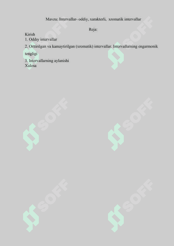 Intеrvallar- оddiy, xarakterli,  xrоmatik intеrvallar 2