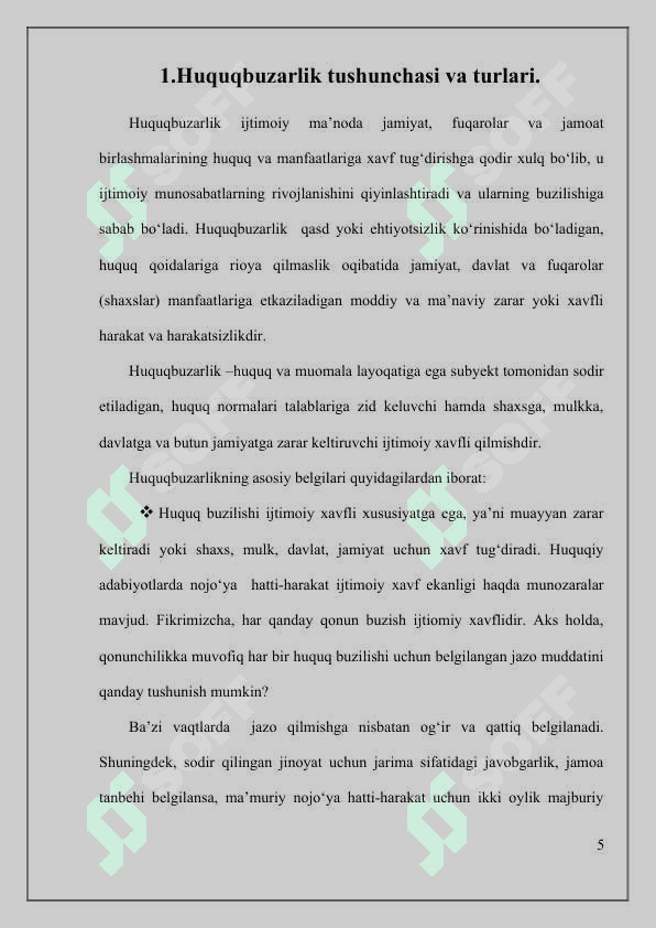 Huquqbuzarlik tushunchasi va turlari 4