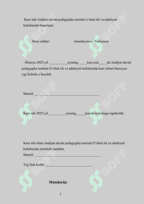 Zamonaviy o‘zbek adabiyotida ayol obrazi  kurs ishi 2