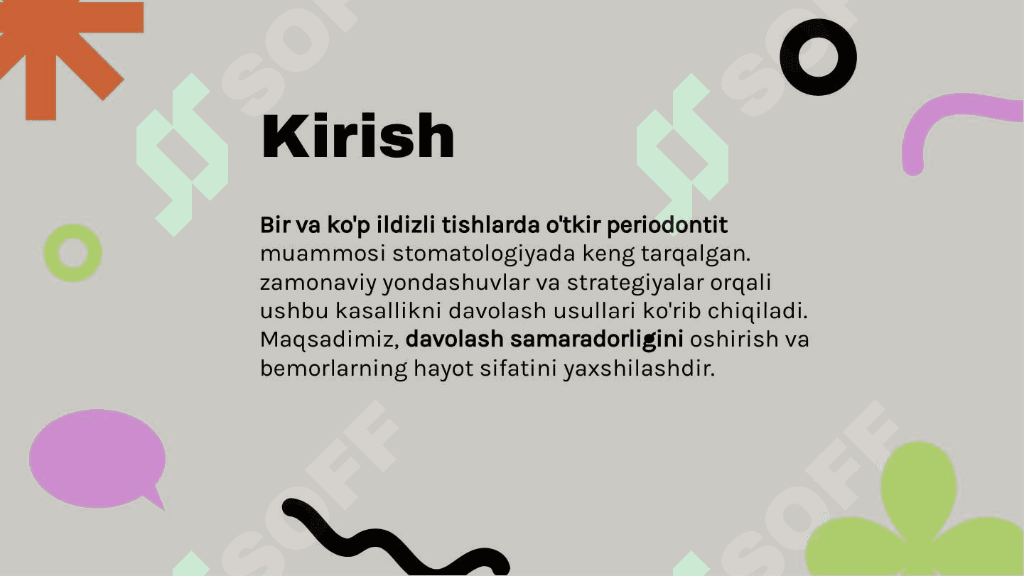Bir va ko'p ildizli tishlarda o'tkir periodontitlarni davolash 2