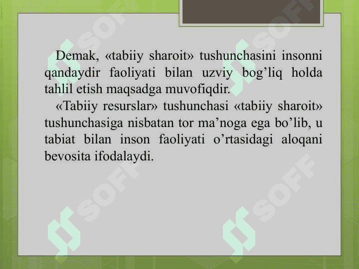 Tabiiy resurslar va ulardan oqilona foydalanish 5