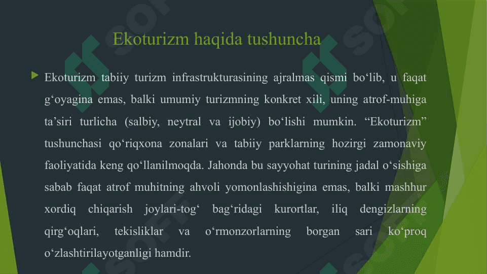 Xalqaro ekoturizm rivoji 2