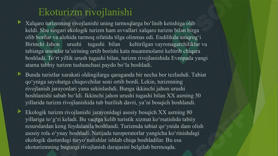 Xalqaro ekoturizm rivoji 7