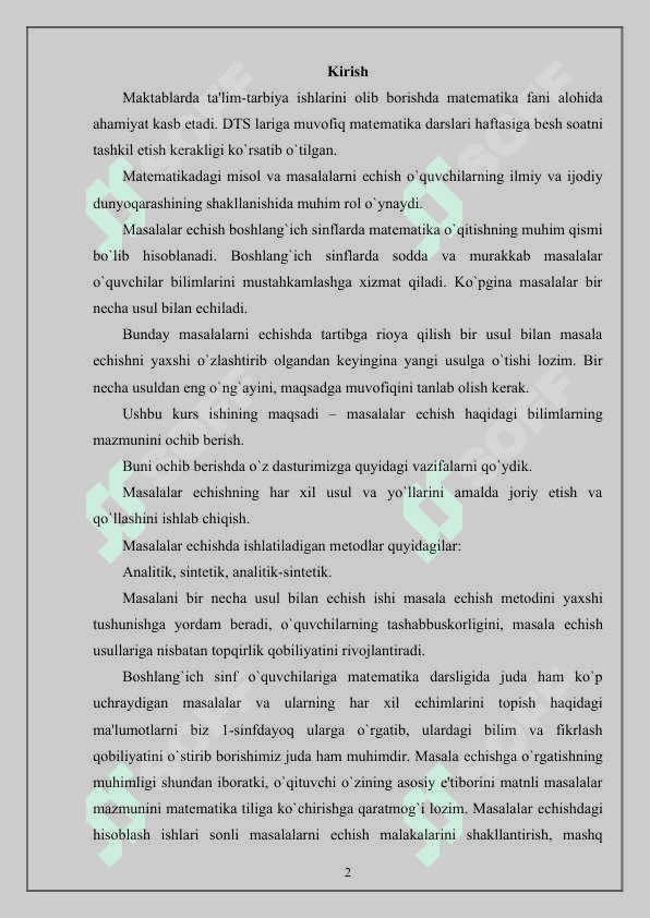 O`quvchilarda masala yechish uquvini shakllantirish 2