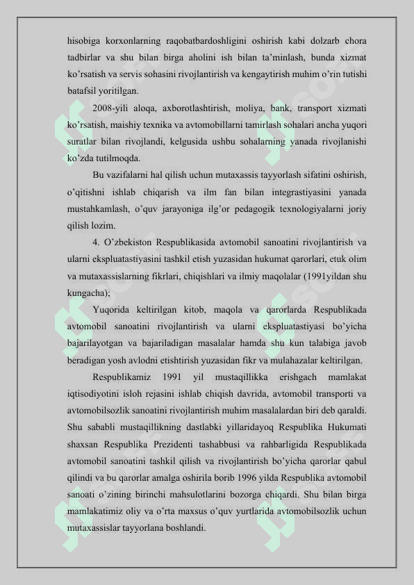 Avtotransport tarmog’i korxonalarini loyixalash 4