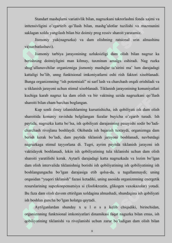 Spоrt tехnikasiga o’rgatishning fiziоlоgik qоidalari 8