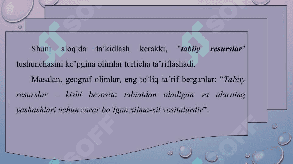 TABIY RESURSLAR VA ULARNING TASNIFI 3