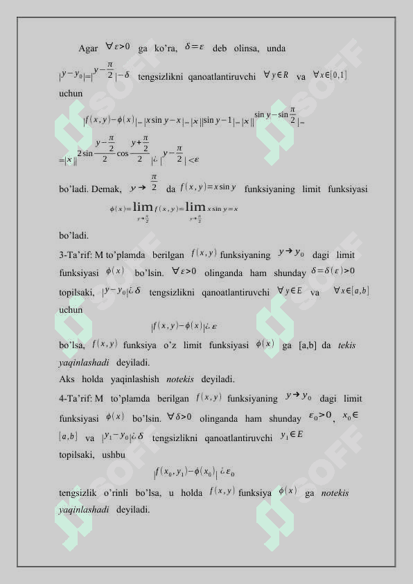 Parametrga bog’liq integrallar 5