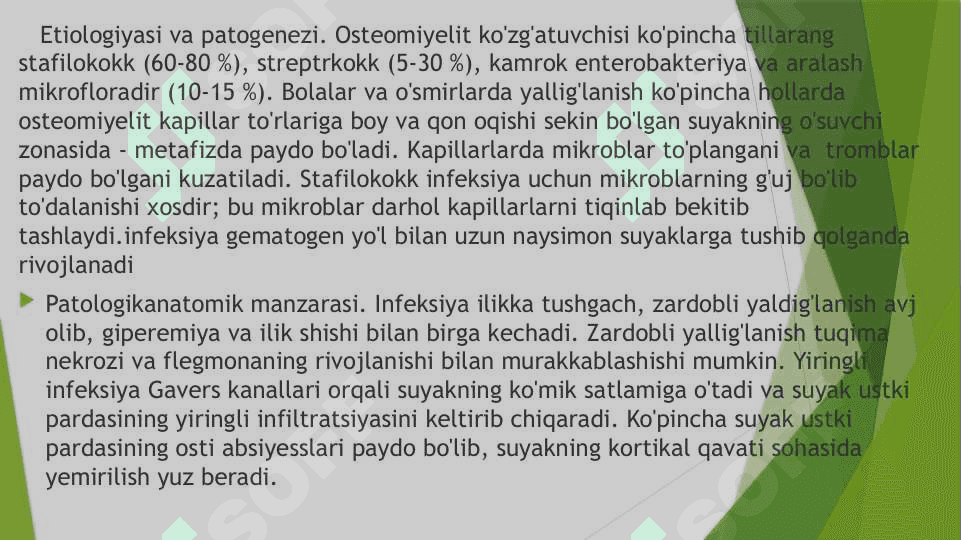 SUYAK VA BO'G'IMLAR XIRUGIK INFEKSIYASI.Kaft-barmoqlar xirurgik infeksiyasi 7